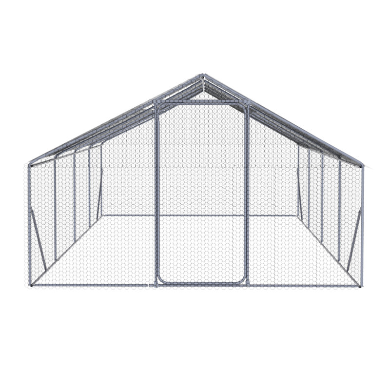 Spacieux poulailler en métal 26 x 10 x 6 pré-assemblé pour la volaille de basse-cour gardant un espace intérieur personnalisable pour la construction de 26 x 10 x 6 pi de poulets et de petits animaux domestiques sécurisés