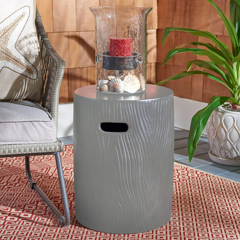 McBrine Concrete Top End Table, Dark Gray