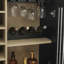 Armoire à boissons évidée cannelée Mid-Century