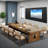 rectangular solid wood conference table-1078082645