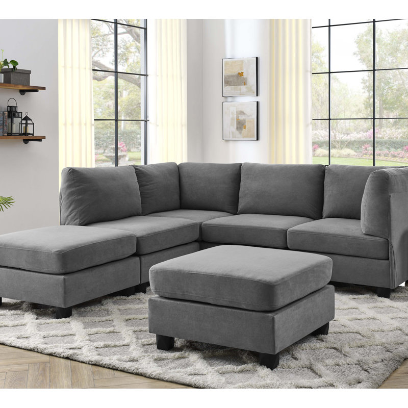 Durable Polyester Modular Sectional With Tool-Free Assembly