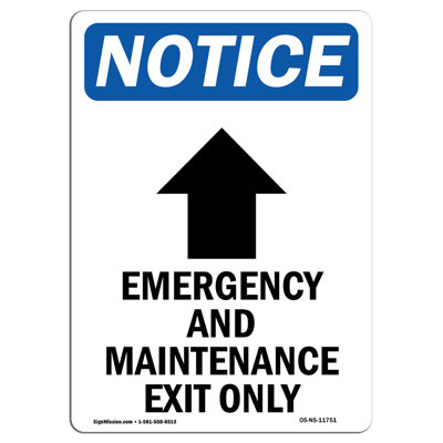Osha Notice - Emergency and Maintenance Sign with Symbol