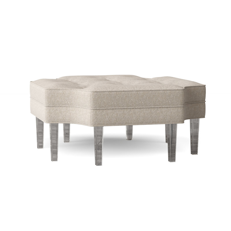 Harlow Upholstered Ottoman, Stepping Stones Ivory