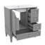 Meuble-lavabo 30 po avec lavabo en céramique, unité avec 3 tiroirs-1873724361