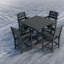 Ensembles de salle à manger de patio moderne, table carrée en Hdpe de 5 pièces pour les repas en plein air