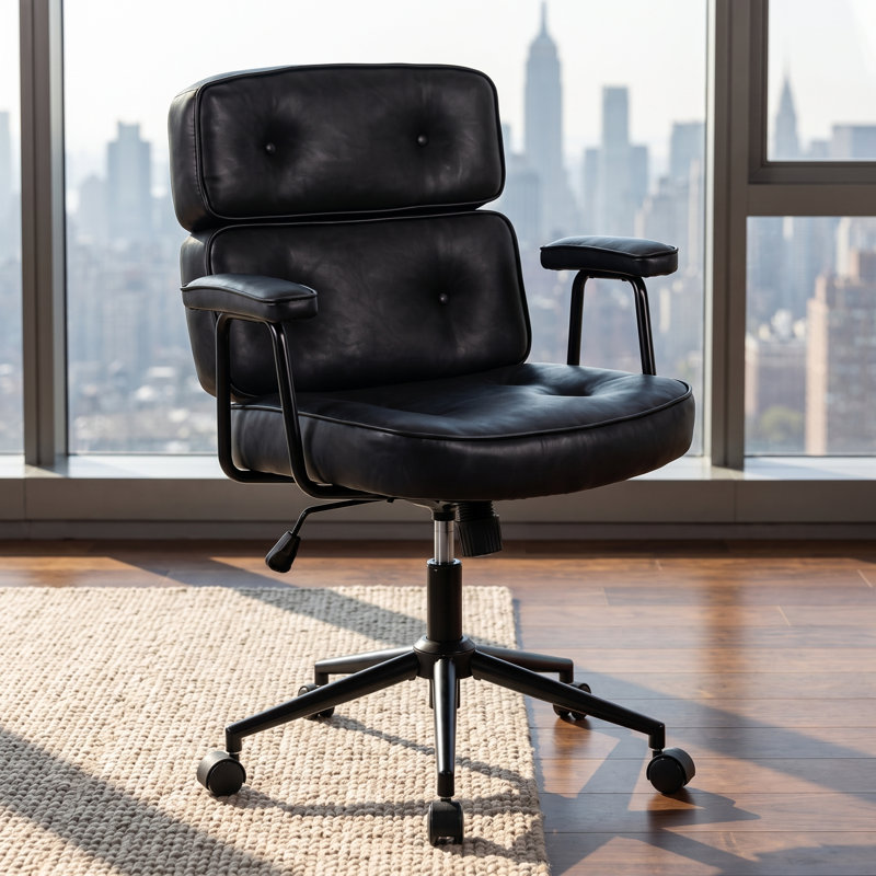 Ergonomic High Back Faux Leather Office Chair, Black
