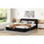 Grand lit plateforme tapissier, noir