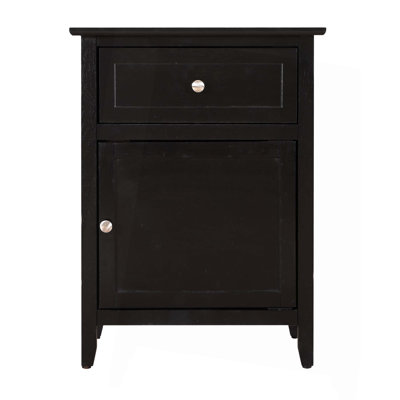 Modern Nightstand, Nightstand with 1 Drawer 1 Door