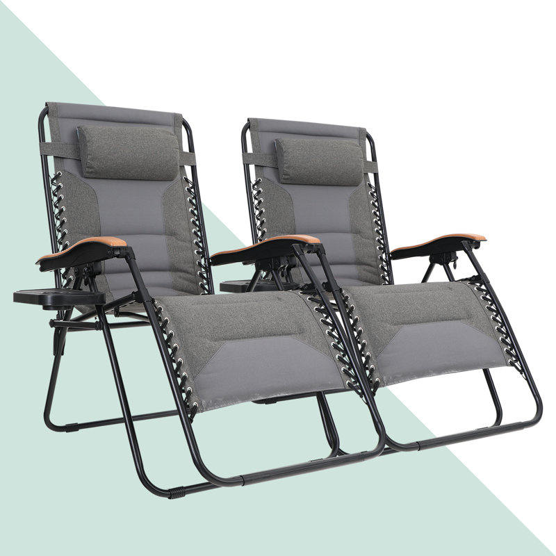 Syril Folding Zero Gravity Chair, Light Gray