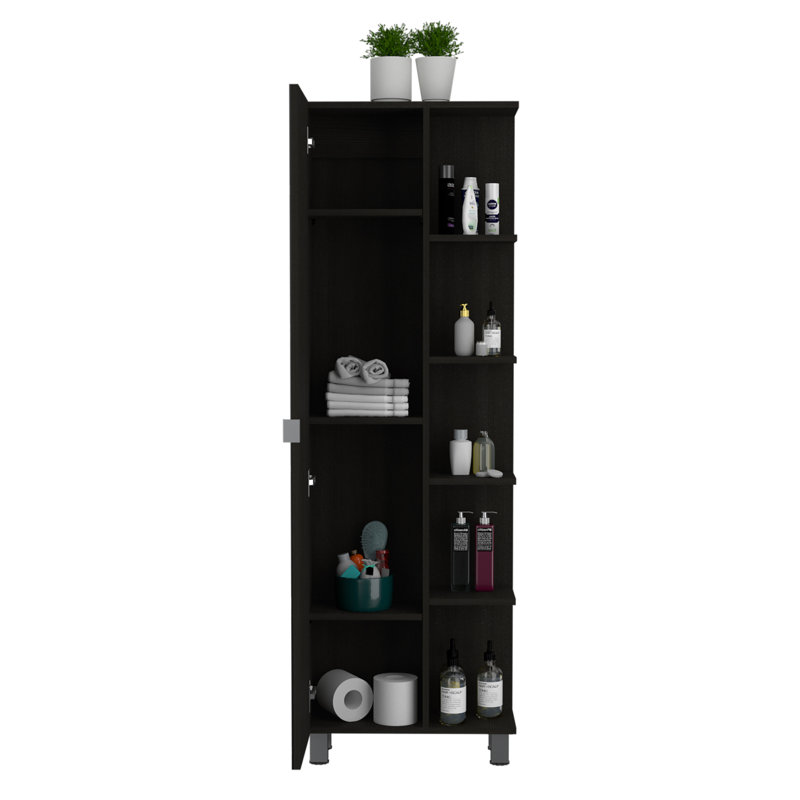 Élégante armoire à miroir, quatre tablettes intérieures