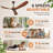 72'' 3-Blade Ceiling Fan (No Light) – Solid Wood Walnut Propeller Ceiling Fans Without Light, Remote, DC Motor, Outdoor/Patio (Coastal/Farmhouse)-1896700661
