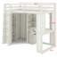 Lit mezzanine fonctionnel avec grande armoire, bureau et station de charge-1049588647