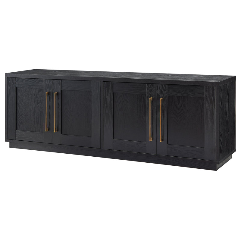 Tillman Unfinished TV Stand for TVs up to 75", Black Grain