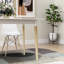Table de cuisine moderne de 47 pouces, table de salle à manger rectangulaire blanche avec pieds en bois massif, look minimaliste, finition lisse, peinture pour la durabilité, détails fermes, plateau, peint et attrayant