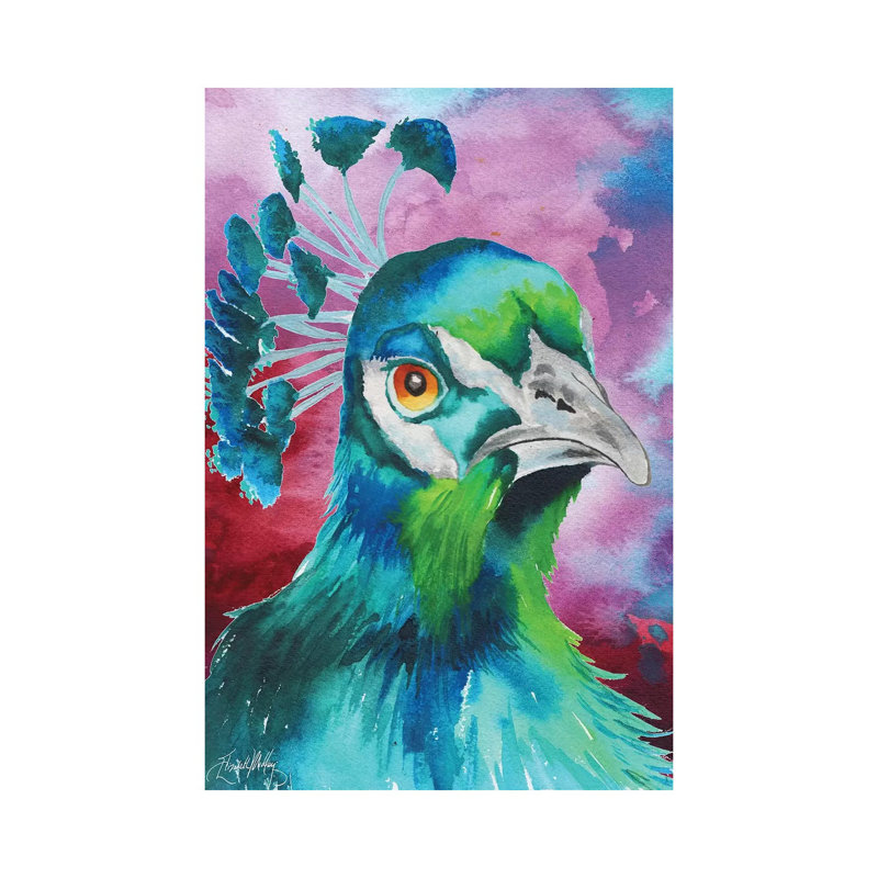 Peacocks Of A Feather by Elizabeth Medley - Gallery-Wrapped Canvas Giclée on Canvas, Canvas, 20.32 cm H x 30.48 cm W
