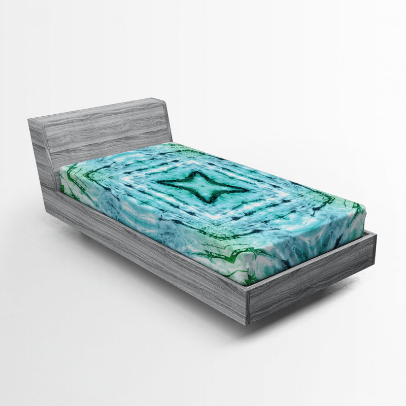 Microfiber Abstract Fitted Sheet, Twin Fitted Sheet