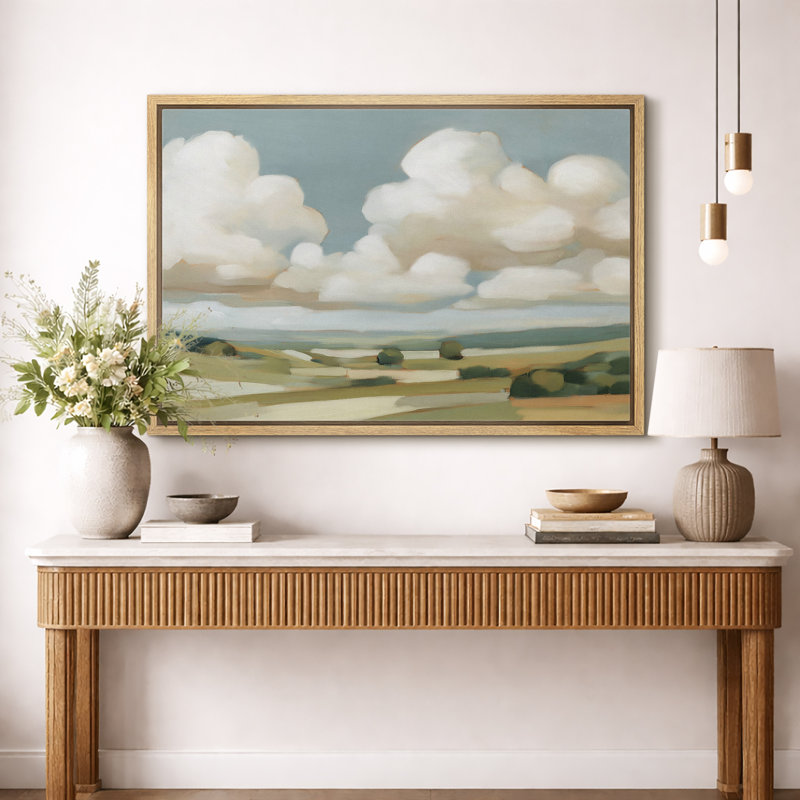 Œuvre de paysage minimaliste minimaliste, photos de chambre de bébé de ciel doux, impression sur toile encadrée, impression numérique