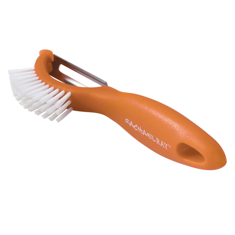 Orange Nylon Slotted Turner and Spatula Set with Veg-A-Peel, 6-Piece