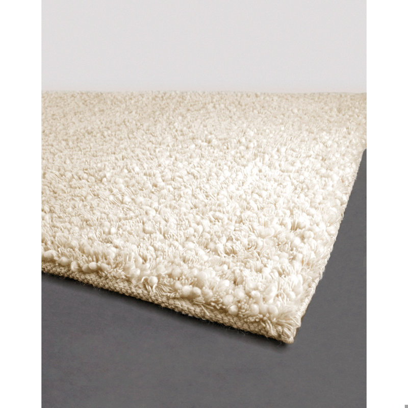 Eastwood Authentic Hand Woven Wool Cream Solid Color Shag Indoor Area Rug, Rectangle 2' x 3'