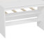 Lit de jour simple en bois avec tablettes de rangement et casiers, lit multifonctionnel avec bureau d'étude et tabouret assorti-1242061664