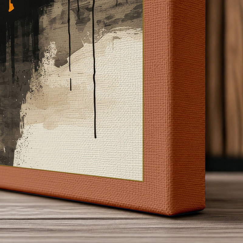 Dissolving City Light Modern - Wrapped Canvas, 18x12 - 45.7 x 30.5 cm, Terracotta Border
