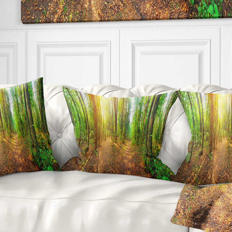 Coussin Dense Forest Panorama, 16 po x 1 po, Coussin décoratif