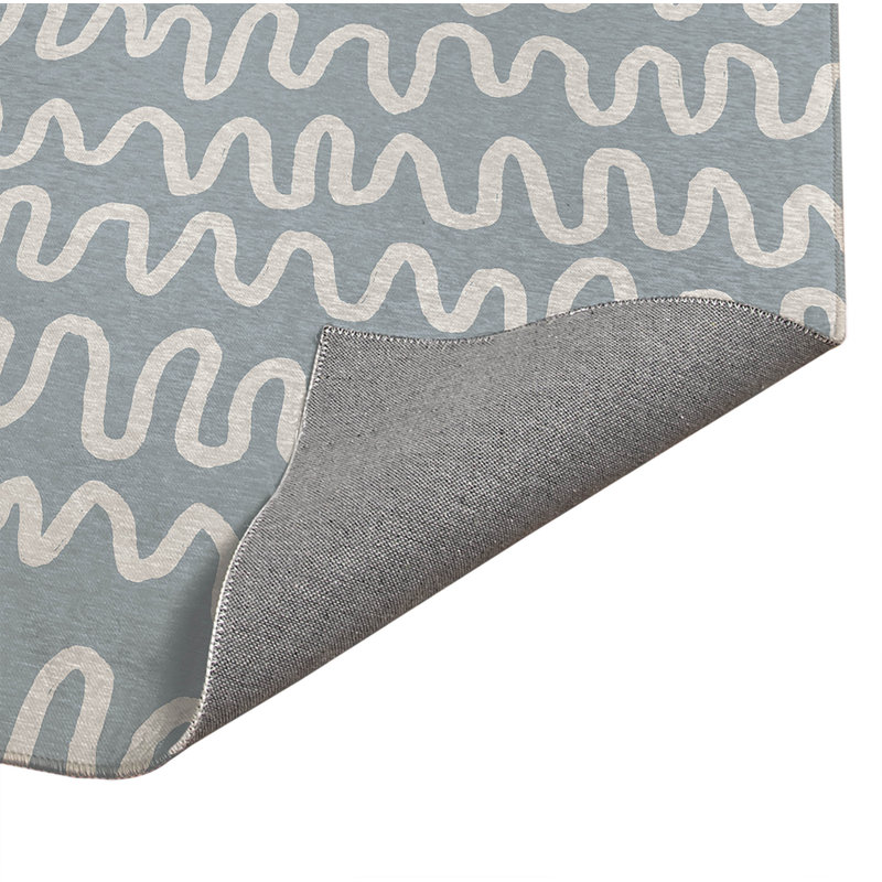 Wiggle Stripe Indoor Doormat, 36" W x 60" L, Slate Blue
