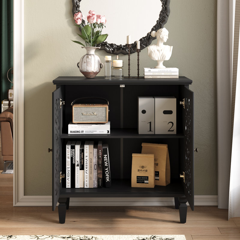 Bleron 31.5'' 2-Door Accent Cabinet Sideboard, Black