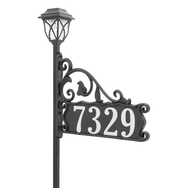 Address America Boardwalk Double-Sided Reflective Lawn Address Sign With LED Solar Light - 58 Pole & Reviews | Wayfair Boardwalk... 