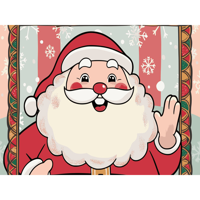 Tapis de vacances d'hiver de Noël lavable The Holiday Aisle®, Rectangle 5 pi x 7 pi