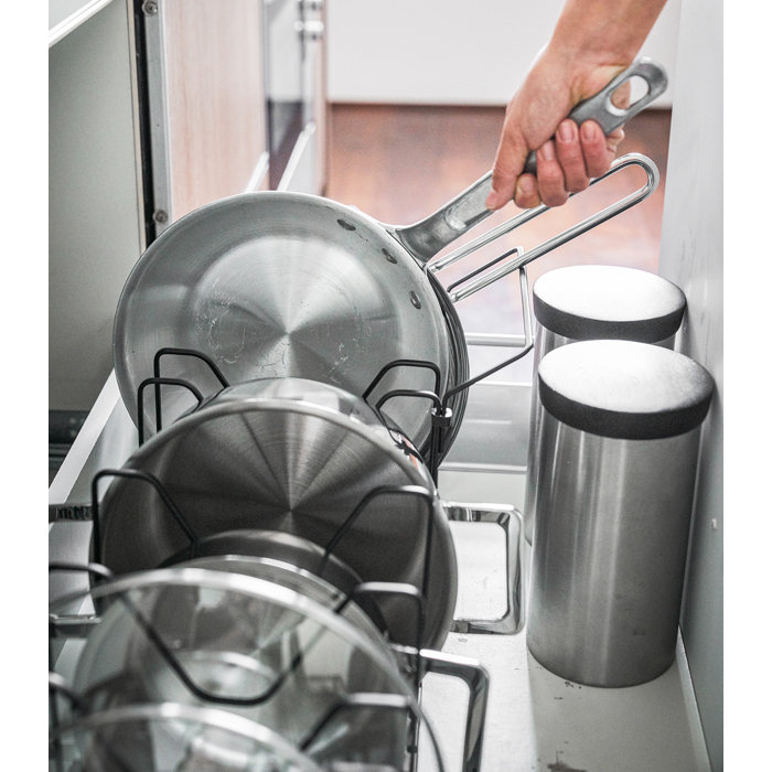 Yamazaki Home Tower Yamazaki Home Adjustable Lid Pan Organizer Kitchen  Drawer Storage Shelf Rack Steel Yzus1438