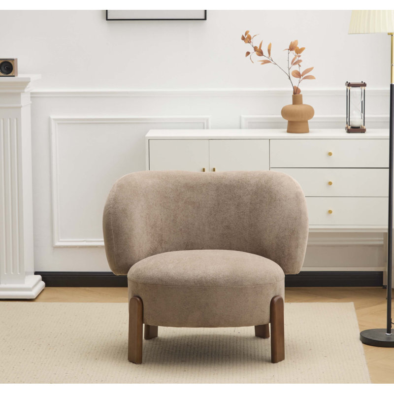 Cozy Wingback Armchair, Light Brown