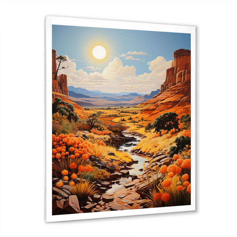 «Beckem Nevada Canyon Mirage I», reproduction sur toile, H 20 po x l 12 po x P 1 po, Cadre photo blanc