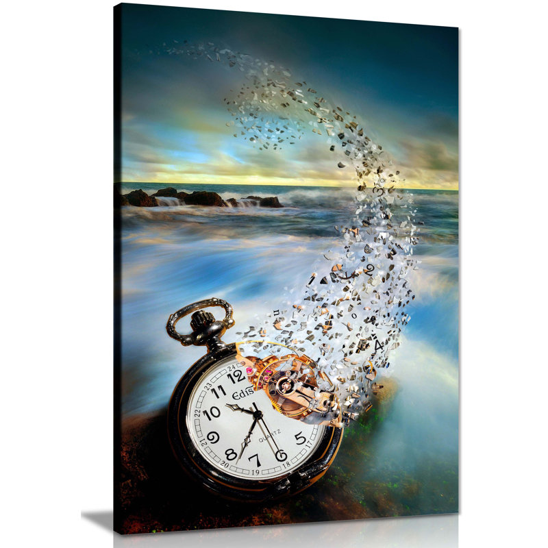 Vanishing Time Pocket Watch - Wrapped Canvas Print, 76cm H x 51cm W