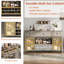Buffet 59 po avec porte de grange coulissante 59 po, 3 tiroirs, support à vin amovible, tablette réglable pour la salle à manger, la cuisine, le rétro
