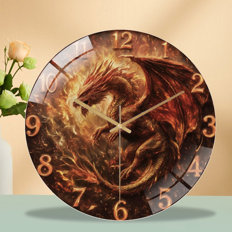 Horloge murale avec horloge murale en verre 12 po