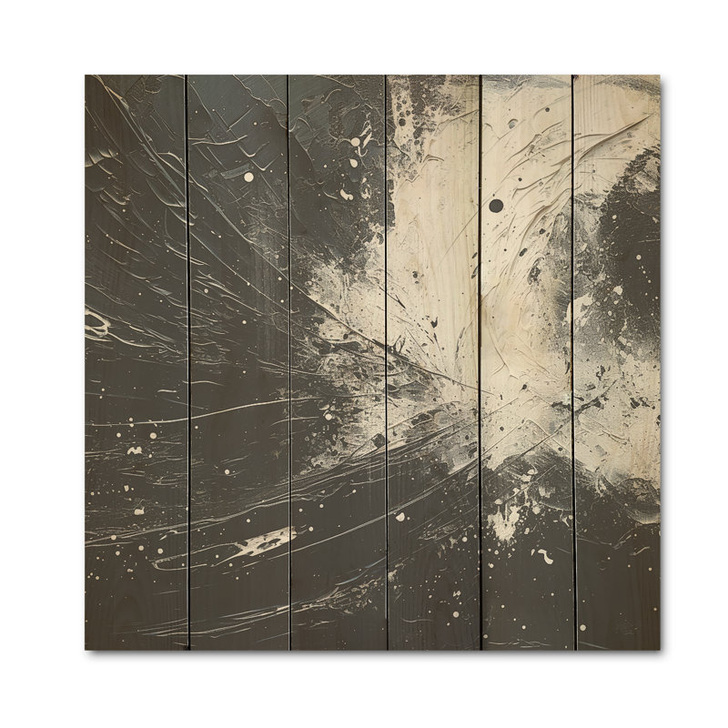 Northern Harmony Black Sky - Art sur bois de pin naturel, H 30 po x l 30 po