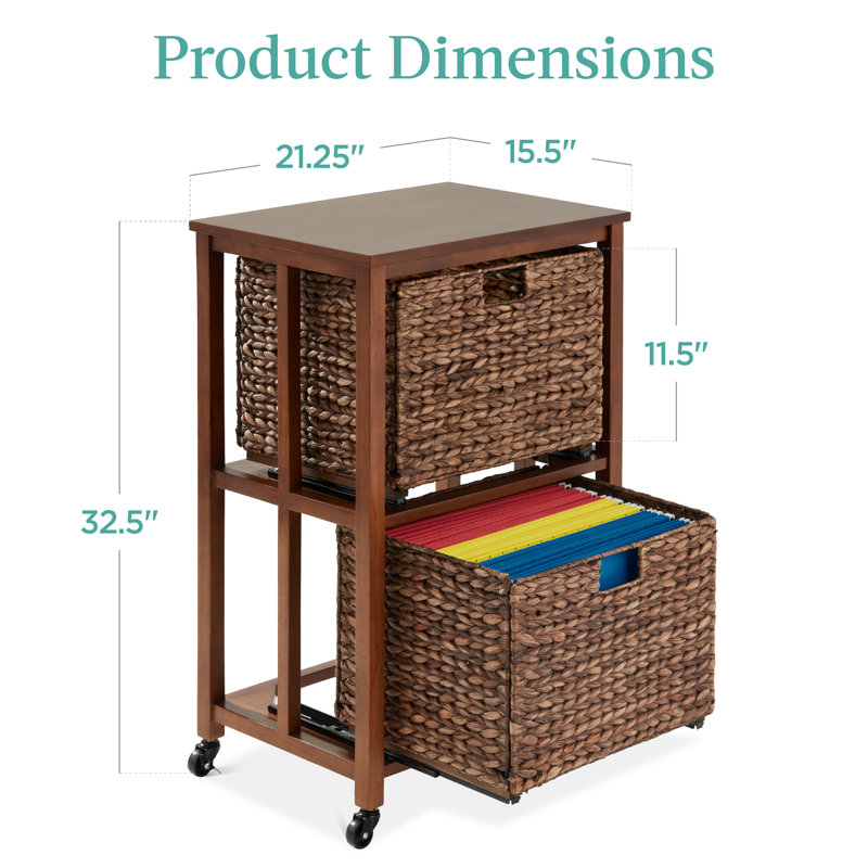 Grahame 2 Vertical Filing Cabinet, Brown
