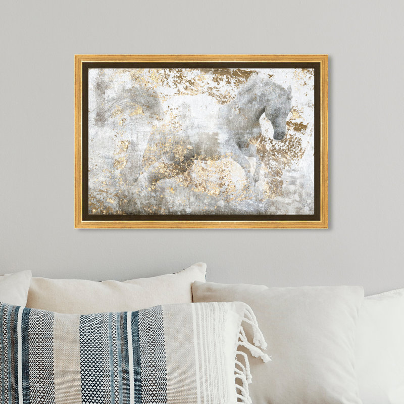 «Animals Courir», reproduction d'art graphique, L 15 po x H 10 po, Cadre doré