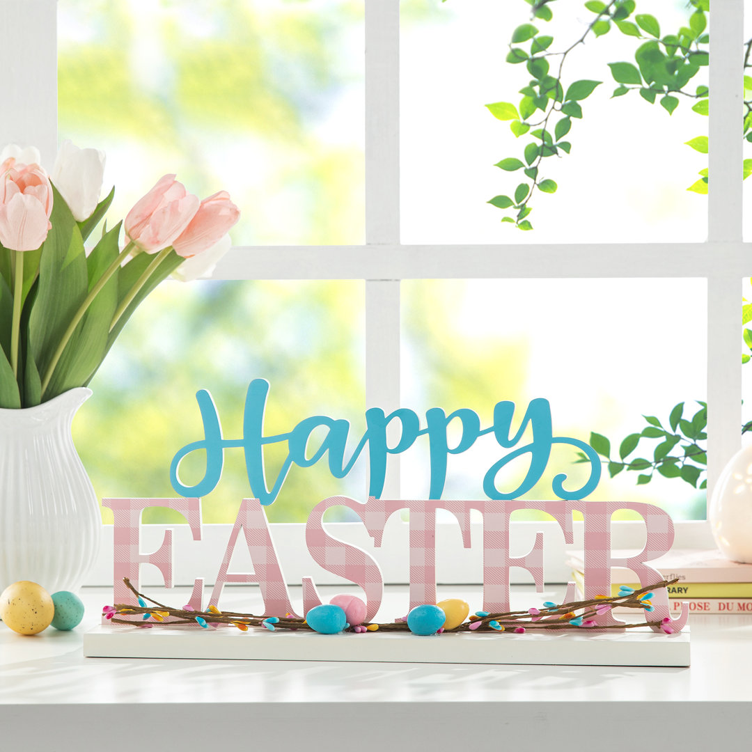 15.75"H Easter Wooden "Happy Easter" Table Decor The Holiday Aisle®