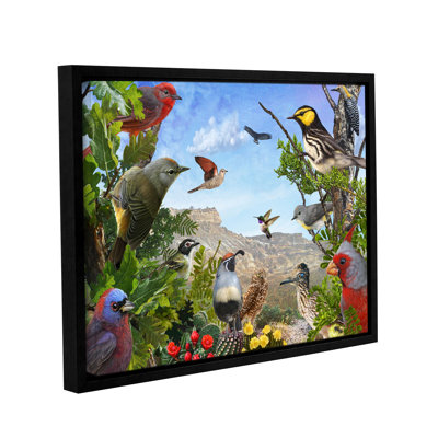 « texas oiseaux », impression sur toile tendue encadrée