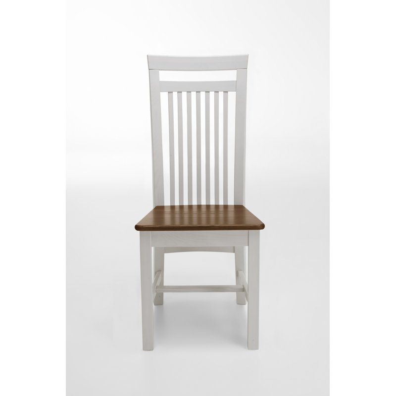 Boston 46.5cm H Solid Wood Side Chair, Stained and varnished white/Amber