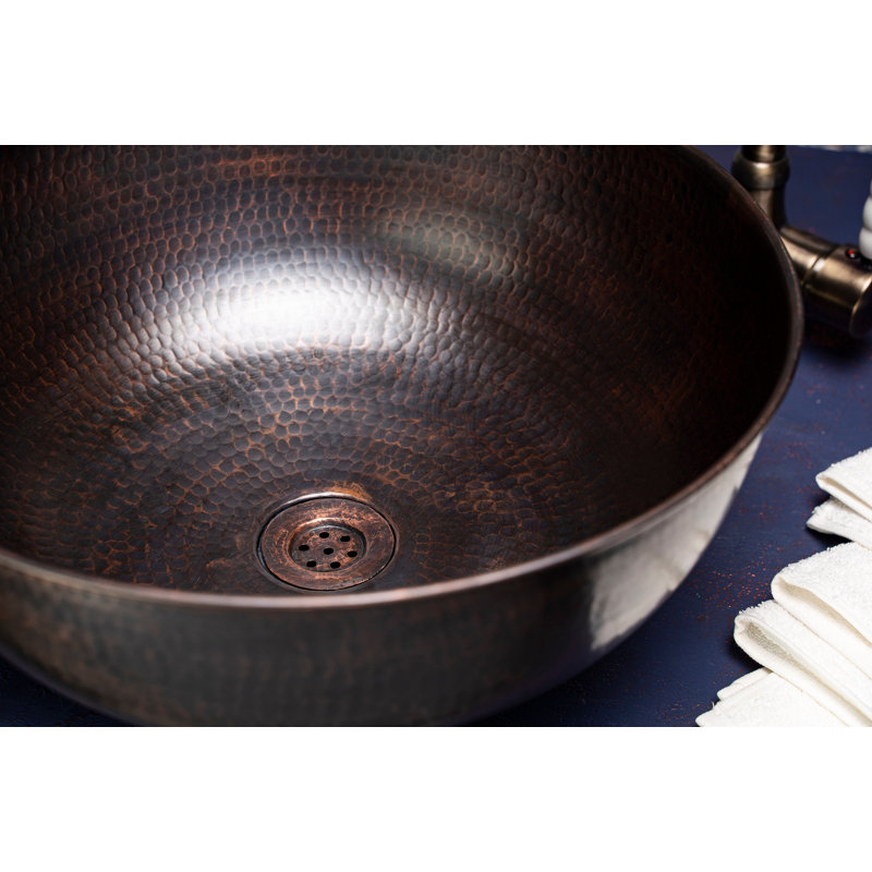 ALFIQ 7.6mm W Single Bowl Copper Kitchen Sink with 1 Faucet Hole