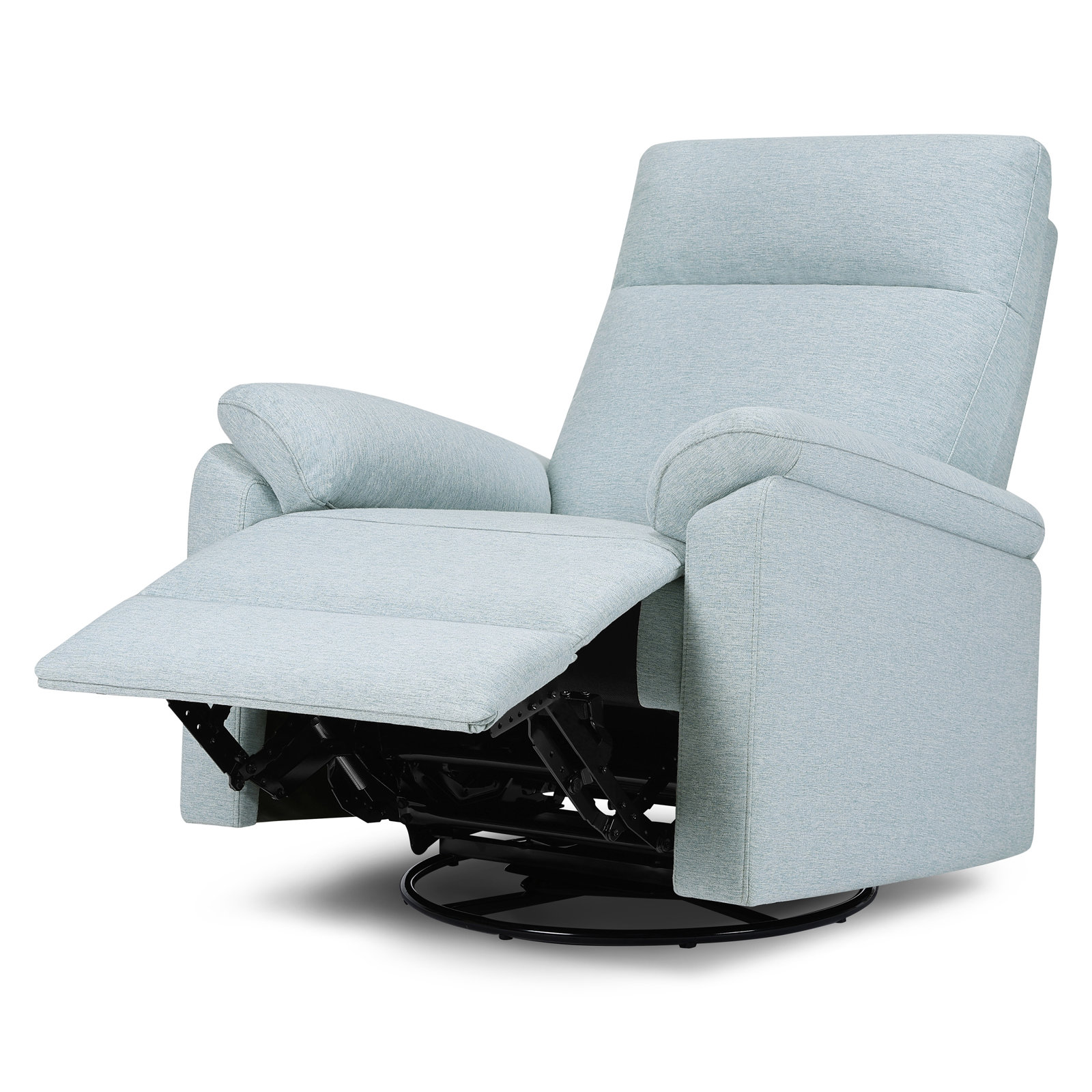 Suzy Swivel Glider, Heathered Blue Polyester Blend