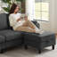 Canapé modulaire rembourré avec repose-pieds 101 po Corduroy-2111388144