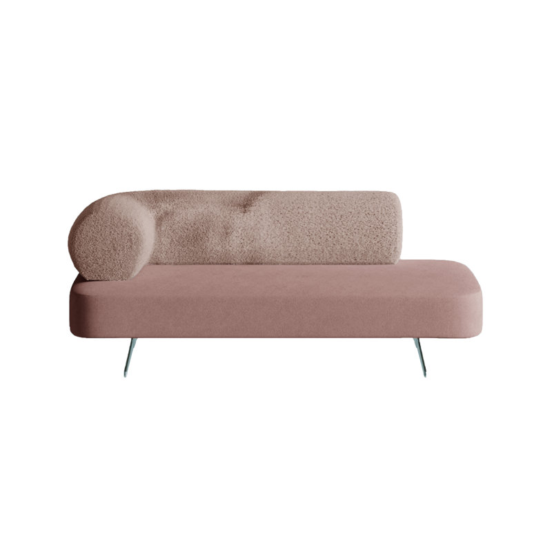 Carmel 2 Seater Velvet Sofa, 67cm H x 180cm W x 80cm D, Pink