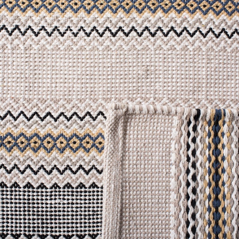 Breckenridge Hand Woven Cotton Striped Rug, Rectangle 4' x 6'