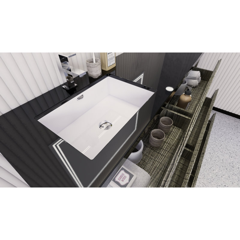 Base de meuble-lavabo simple 60 po Reyes, Gris cendre ultrabrillant