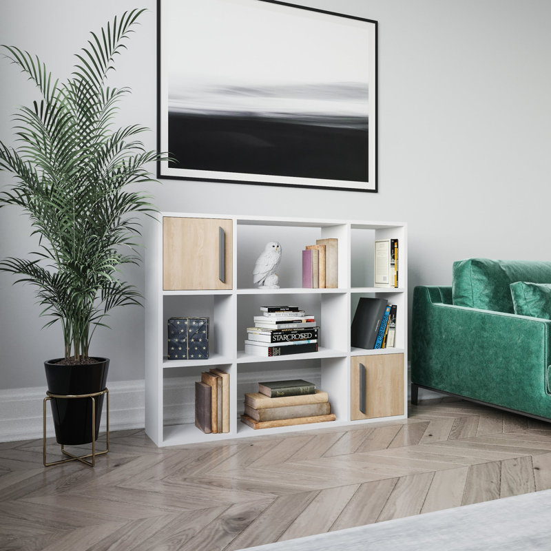 Najiyyah Storage Bookcase, White/Oak