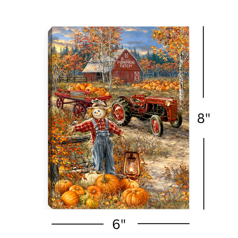 Pumpkin Patch 8x6 Mini Lighted Easel Back Canvas
